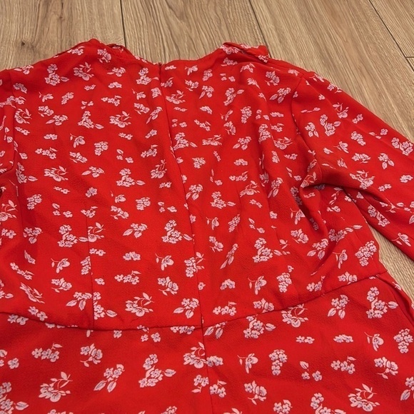 Ditsy Floral Print Ruffle Tea Mini Dress - Picture 11 of 12